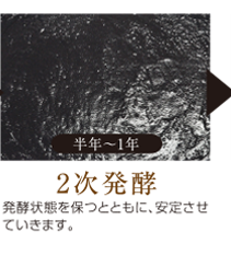 2次発酵:発酵状態を保つとともに、安定させていきます。