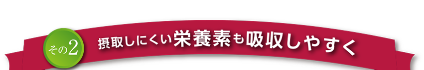 その2　摂取しにくい栄養素も吸収しやすく